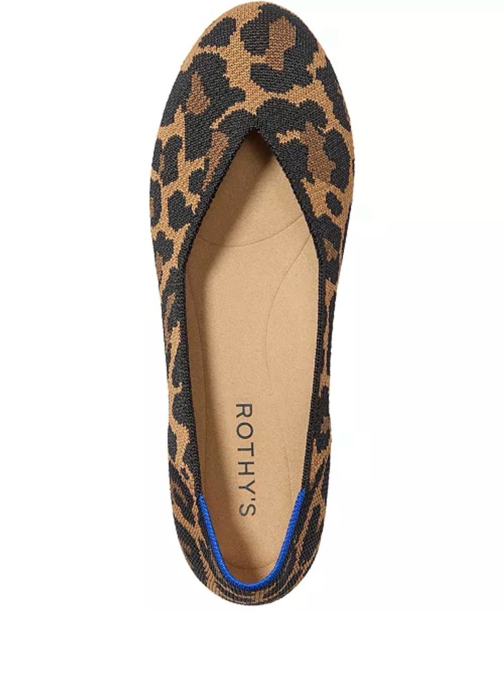 Rothy's Leopard Print Ballet Flat Tan & Black Size 9 Classic Preppy Quiet Luxury
